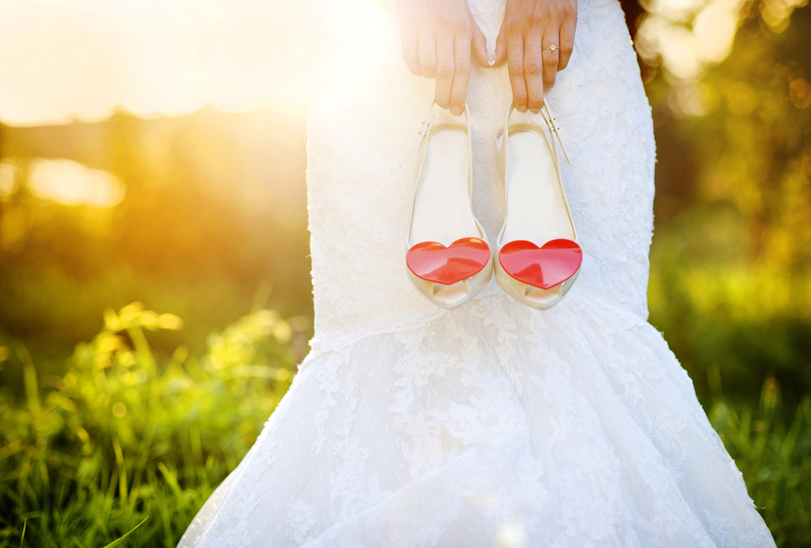 Bride Holding Shoes - Imperial Palace Banquet Hall