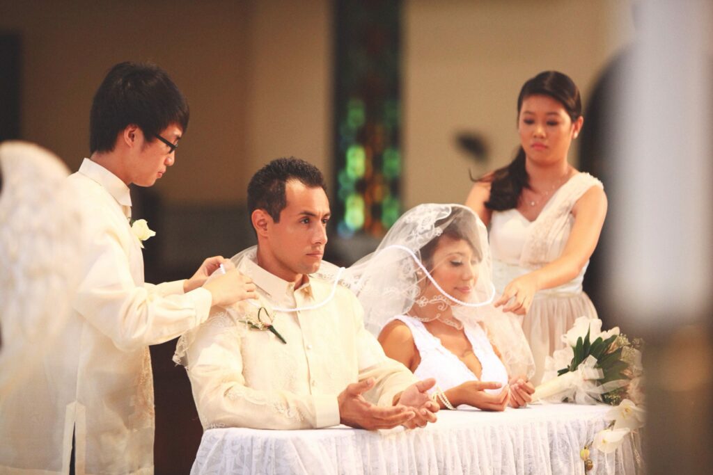 Filipino Catholic Veil And Cord Ceremony