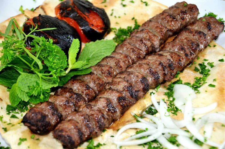 beef kabob at persian weddings