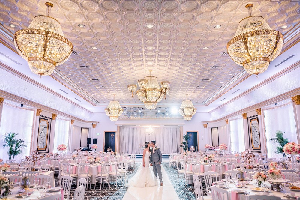 Indoor Photography - Wedding Couple Inside A Stunning Ballroom