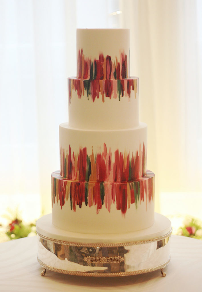 Hand Painted Cakes With Edible Paint - Cake With Colorful Paint Strokes