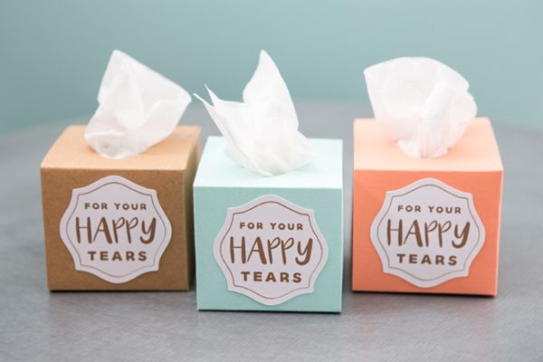 Wedding Day Emergency Kit - Multicolored Happy Tears Tissue Boxes