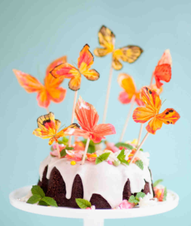 Orange Butterfly Wedding Cake Toppers