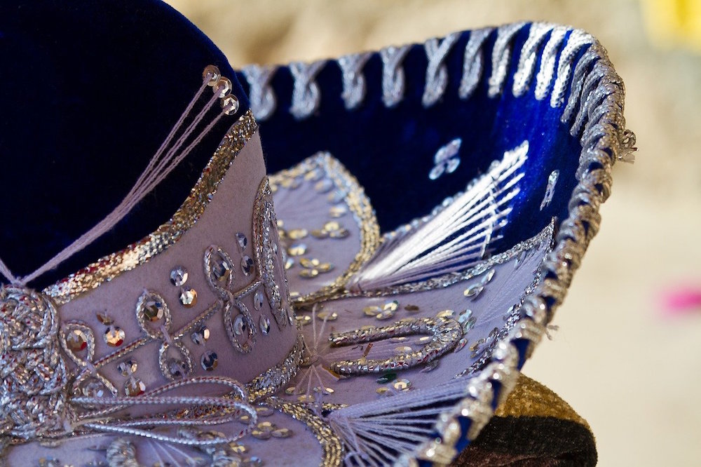 Hispanic &Amp; Latino Wedding Venues &Amp; Traditions Blue Mariachi Sombrero With Jewels.