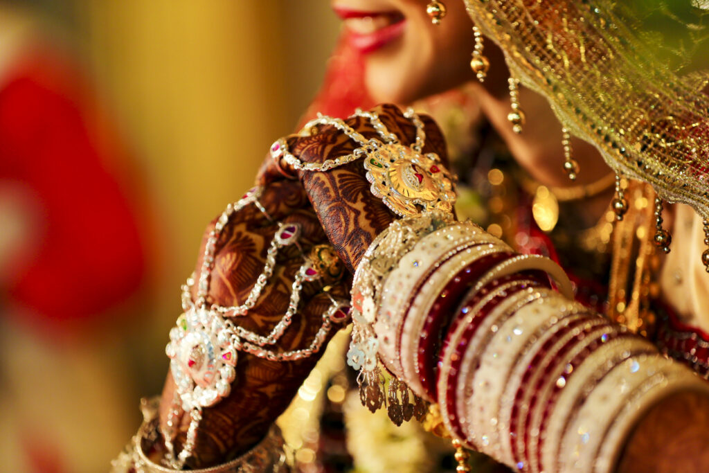 Indian Bride With Henna Tattoos.